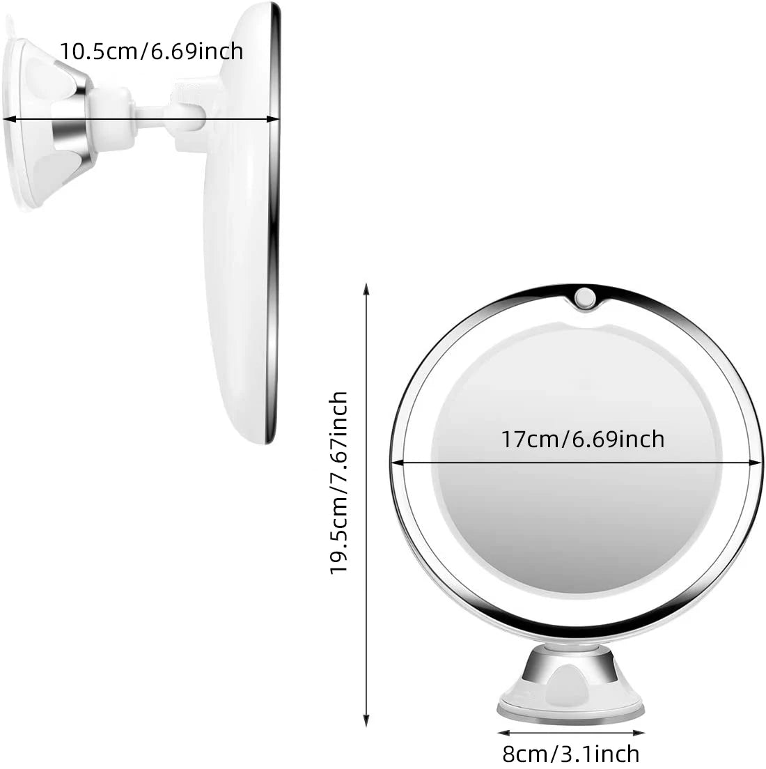 MAGNIFYING MIRROR LED TOUCH SCREEN