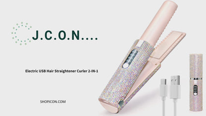 ELECTRIC USB HAIR STRAIGHTENER & CURLER